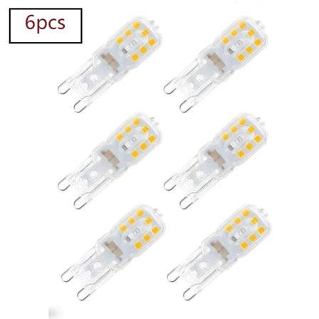 6x G9 LED-pære varm hvid 220V LED G9-pærer egnet til