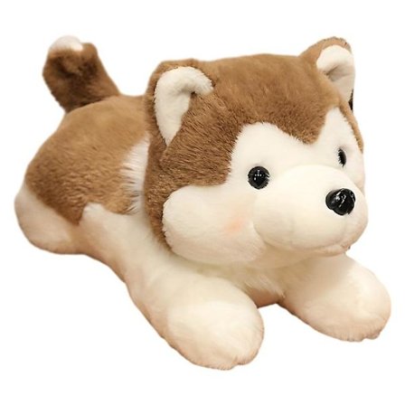 Mjukdjur Husky Docka Tygdocka Säng Djurdocka Kudde Flicksovande Docka(brun)
