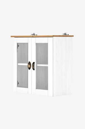 Loft24 - Vægskab Toscana 2 glasdøre - Hvid - Skabe - Fra Homeroom