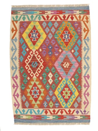 Kelim Afghan Old Style Teppe 88X125 Ull, Afghanistan