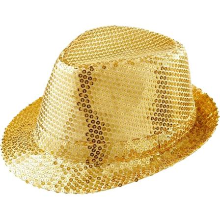 Filthatte med glitter, gull, for temafester eller karneval, Del