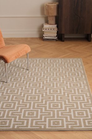 &Home - Matto Daisy Square - Beige - Sileät matot - 200X290 - - Homeroom