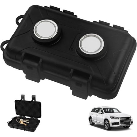 Magnetisk nøkkelring under bil, skjult magnetisk nøkkeldeksel, magnetisk nøkkelboks, kraftig magnet gjemmer nøkler for utendørs reise (svart)_tfrf