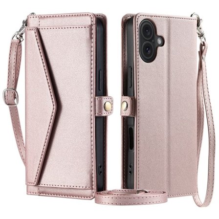 SKALO iPhone 16 Plus Evelope Clutch 5-Fack - Roséguld