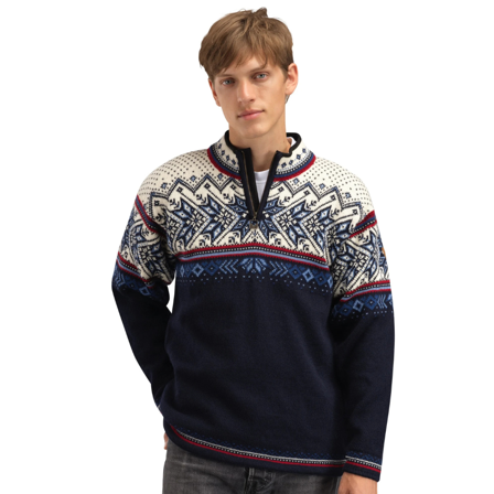 Dale of Norway M's Vail Sweater Midnightnavy Redrose Offwhite