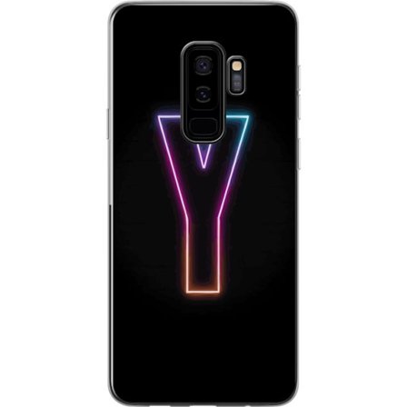 Kompatibel Mobilcover til Samsung Samsung Galaxy S9+ Minimalistisk neonbogstav Y i farveskiftende lys mod sort baggrund