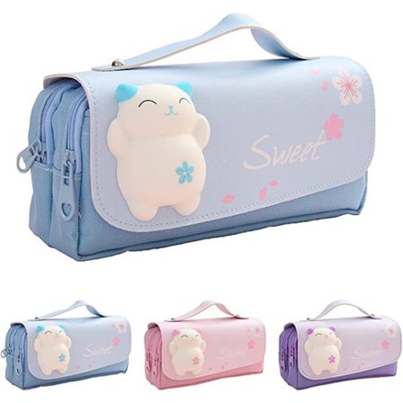 Decompressed cat kynäpussi (sininen), moniosastoinen suuri korkki