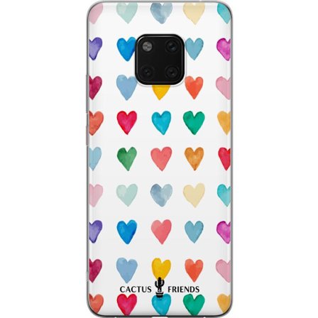 Kompatibel Mobilcover til Huawei Huawei Mate 20 Pro Cactus and Friends - Watercolor Love Grid