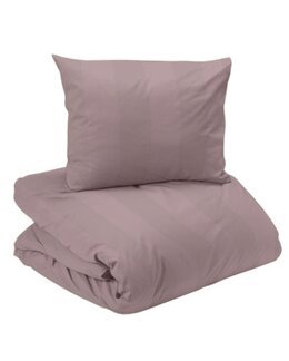 Sengetøj satin bredstribet 2-delt Rosa