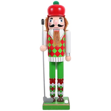 Traditional Wooden Nutcracker Christmas Decoration with Golf Theme