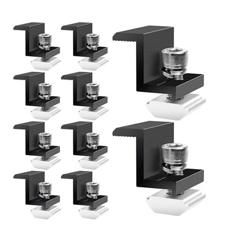 Ändklämma i aluminium – 30 mm fäste för solpaneler, 10-pack