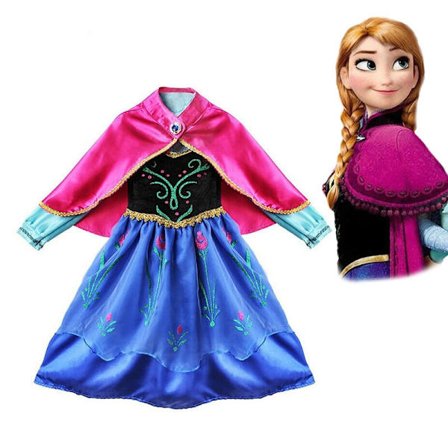 "Frozen 2" Elsa kostume pige børn Halloween rollespil Snedronningen Anna Prinsesse kjole festkjole fancy dress 5-delt Anna kjole See-WELLNGS