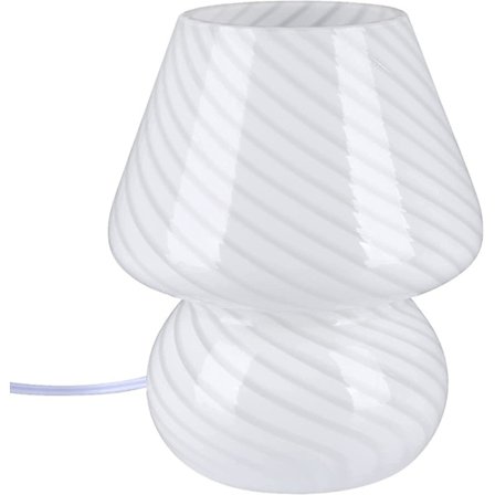 Svampe Lampe, glas Bordlampe Sengeborde Gennemskinnelig Vintage Stil Stribet Lille Nat Svampe Dekoration Lys Hvirvel
