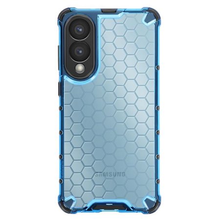 Stötsäker fodral för Samsung S25 Edge med förstärkta hörn, rökblå finish