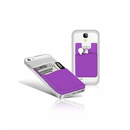 2x Silikonsocka Plånbok Kort Kassettficka Klistermärke Lila Lila One Size