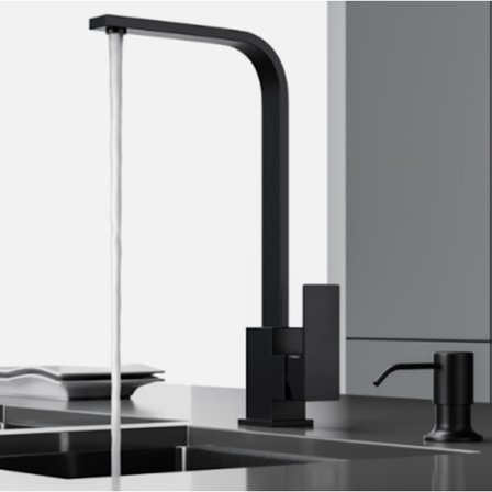 Svart forsyningsrør kjøkkenkran kjøkkenvask blandebatteri varmt og kaldt