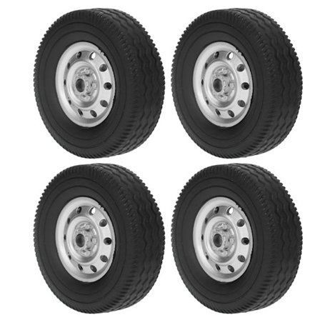 4 stk. Plastik Gummi Dæk RC Tilbehør Opgraderingsdele Passer til WPL1/10 Drift Truck D12