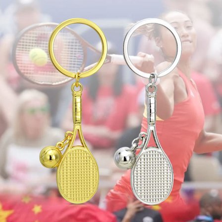 Tennis Nyckelring X-1796 (Guld) - Stilren Metallnyckelring