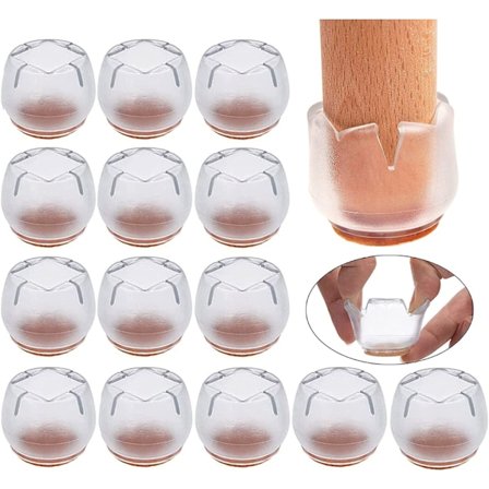 16 stk. Stolebeskyttere 22-26mm Møbelglider Runde Firkantede Silic