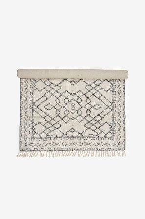 Bloomingville - Bomuldstæppe Jaqueline - Hvid - Bomulds- & kludetæpper - 140X200 - Fra Homeroom