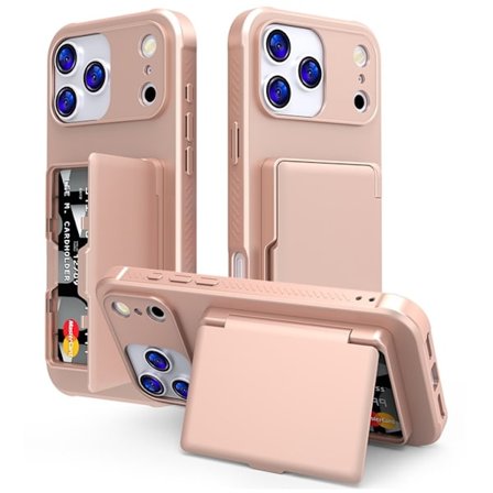 Mobilskal till iPhone 17 Pro Korthållare Mirror Kickstand