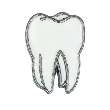 Cap Pins - White Tilbehør - Tooth Metal Enamel Pin @ Hatstore