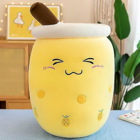 Aito kuplatee-pehmolelu vauvalle, piirretty Boba-pehmolelu, jättimäinen täytetty hedelmälelu, maito-tee-tyyny, mansikkahali, ananasvirnistys