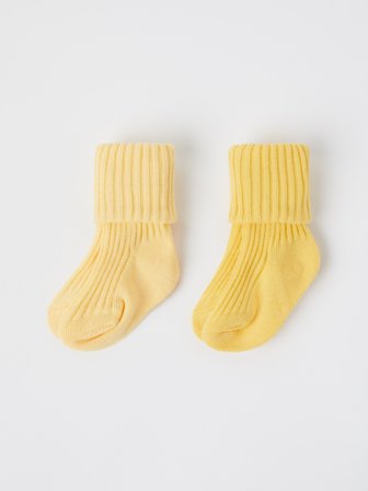 Polarn O. Pyret - 2-pack solid color socks - 13|15 - Childrenswear - yellow