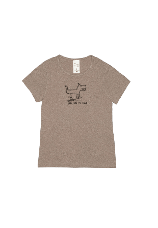 Nudie Jeans Eve Scratchy Dog T-Shirt T-shirts Dam Beige M