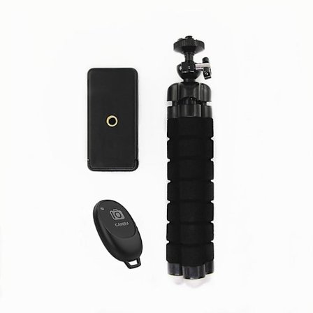 Kamerastativ Octopus Stativ Selfie Kamera Set Lämplig För Monopod Stativ Med Fjärrutlösare Telefonhållare