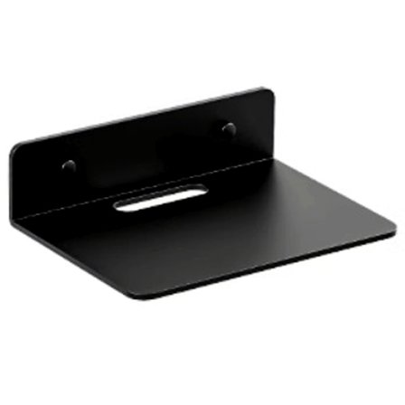 Kelluvat hyllyt seinälle, kelluva hylly kaiuttimelle, metallinen seinähylly kiiltävällä pinnalla ja vahvalla kantavuudella, kestävä seinäsäilytys