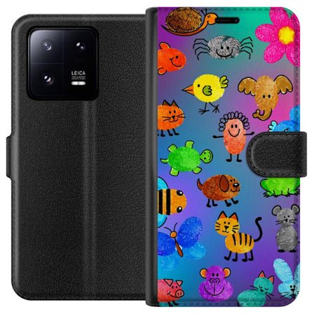 Kompatibelt Lommeboketui til Xiaomi 13 Pro Little Scribble Friends