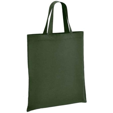 Brand Lab bomull kort handtag tygväska Skogsgrön Forest Green One Size