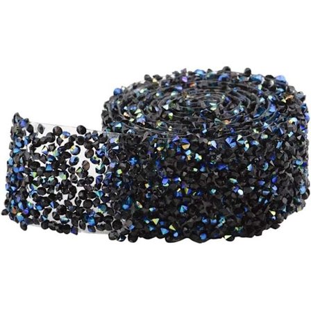 Sort AB rhinsten dekorativ strimmel, størrelse 1 glitter dekoration,