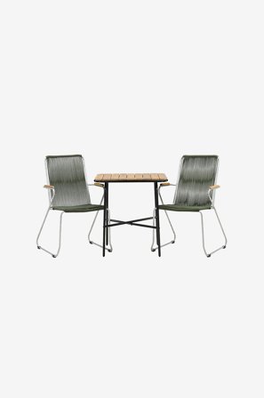Venture Home - Matgrupp Holmbeck med 2 matstolar Bois - Natur - Matgrupper - Från Homeroom