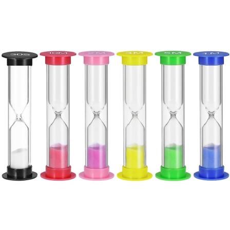 Sandtimmar för barn - timglas med 1 minut, 5 minuter och 10 minuter
