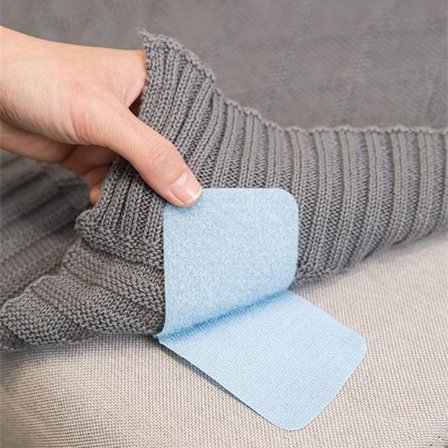20 par lakan, soffkuddshållare, halkskyddsskydd för hushållsbruk, halkskydd, silikon, spårlöst, nålfritt osynligt klistermärke (blå+vit)