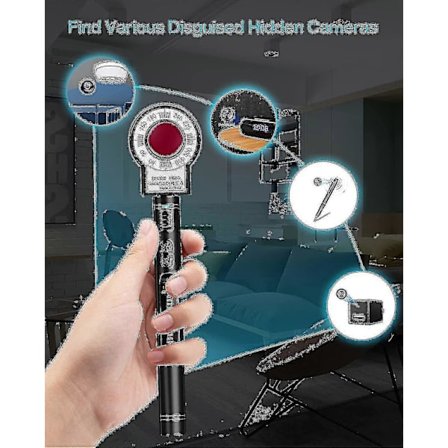 Kameradetektor, GPS-sporingsdeteksjon, RF-signalscanner med 1m-8g Hz bredt frekvensområde og 12 følsomhetsnivåer Z