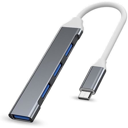 USB C Hubi 4 Porttia, USB C - USB Hubi, USB C Jakaja, USB C Jakaja USB 3.0 Hubiin, Yhteensopiva Mac Pron, iPad Pron, Chromebookin, Pixelbookin ja 