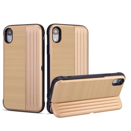 Klassisk deksel med kortholder fra LEMAN - iPhone XS Max Guld