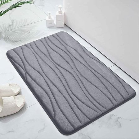 Memory Foam Badematte, Ekstra Myk Sklisikring, 40 x 60 cm, Mørkegrå