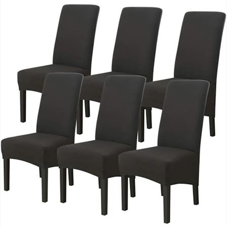 Simplicity Home Soverom Plus Høy Strekk Melkesilke Vanntett Trekk - Svart, 6 stk
