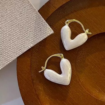 Fransk romantisk vinrød emalje hjerteformede anheng F