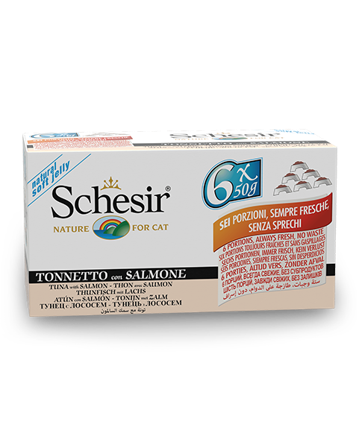 Schesir Tonnetto Con Salmone Cibo Umido Gatti Adulti Multipack