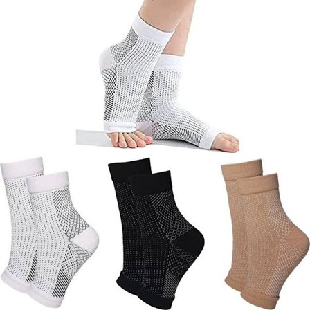 Ortopediske kompresjonsstrømper, kompresjonsstrømper mot hælspore og plantar fasciitt, nevropati ankelstøtte, (xxl)