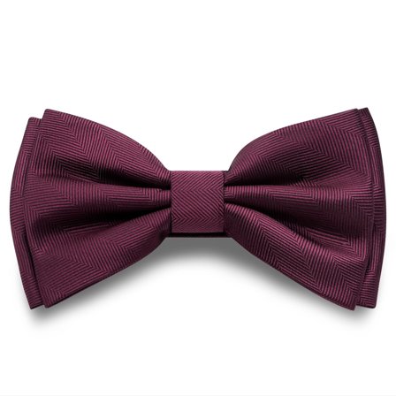 Crimson Pre-Tied Herringbone Bow Tie for Men - Pre-tied bow ties