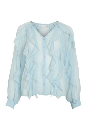 Vila | Vimitalla V-Neck L/S Flounce Shirt | 34