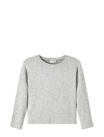 Nkfvicti Ls Knit L Noos Tops T-shirts Long-sleeved T-shirts Grey Name It