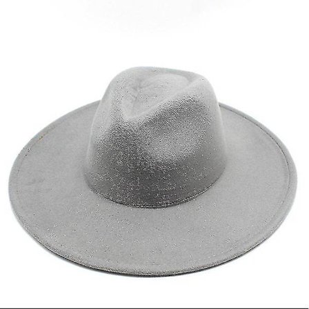 Lämmin talvinen klassinen leveälierinen fedorahattu mustavalkoinen villahatut miehille naisille rypistettävä talvihattu