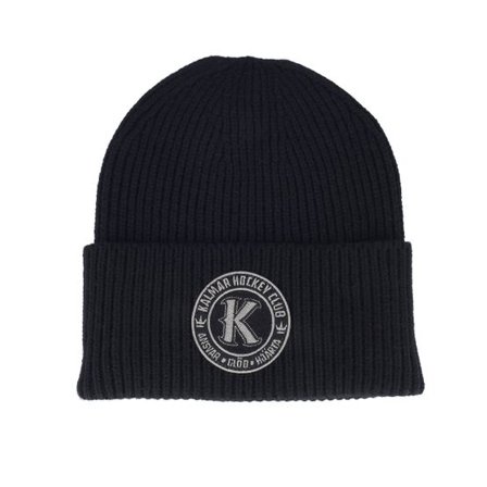 Hatstore - Svart cuff Beanie - Kalmar HC Black/Stealth Grey Patch Black Oversized Cuff @ Hatstore